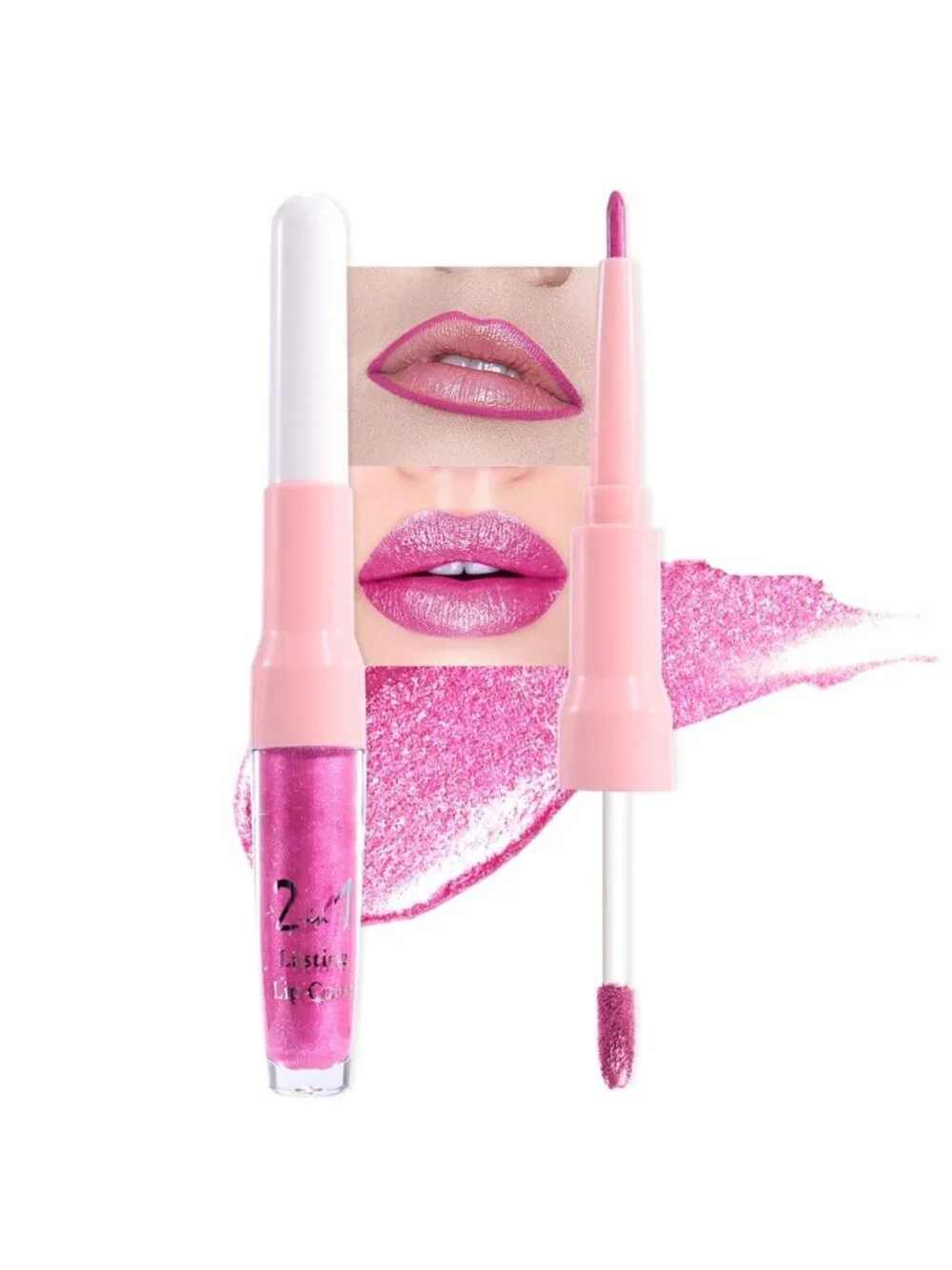 Womens 07# Hot Pink-Metallic Glitter Liquid Lipstick lippies Lip Gloss